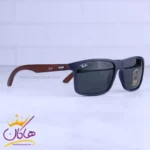 عینک آفتابی مردانه ری بن سرمه ای دسته چوبی RB 8303/3 - Image 4