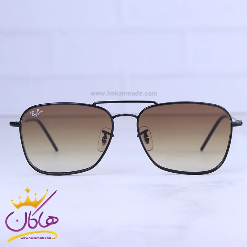 Ray-ban-sunglasses-code-RO-102S.31.webp عینک آفتابی ری بن مردانه مشکی شیشه قهوه ای RO 102S/3 - Image 1