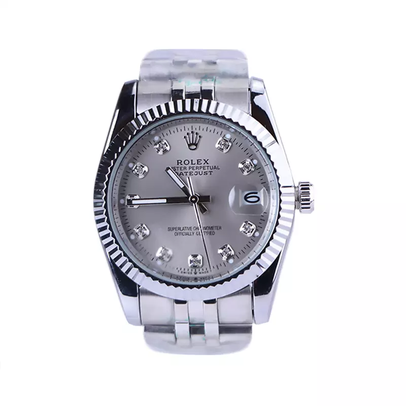 Rolex-Watch-code-4043.551.webp ساعت مچی رولکس مردانه فلزی دیت جاست صفحه نقره ای 4043/55 - Image 1