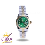 ساعت مچی رولکس زنانه فلزی دیت جاست صفحه سبز 4041/36