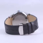 ساعت عقربه ای رومانسون مردانه چرم مشکی قاب نقره ای G1533/2 - Image 3