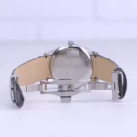 ساعت عقربه ای رومانسون مردانه چرم مشکی قاب نقره ای G1533/2 - Image 2