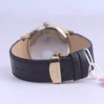 ساعت عقربه ای رومانسون مردانه چرم مشکی قاب طلایی G1533/4 - Image 3