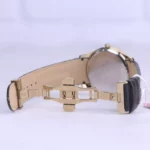 ساعت عقربه ای رومانسون مردانه چرم مشکی قاب طلایی G1533/4 - Image 2