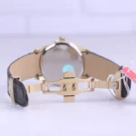 ساعت مچی رومانسون مردانه بند چرم مشکی قاب طلایی G1535/2 - Image 3