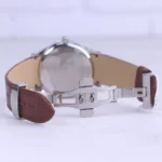 ساعت مچی رومانسون مردانه بند چرم قهوه ای صفحه سفید G1535/6 - Image 2
