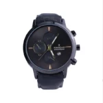 ساعت عقربه ای رومانسون مردانه بند چرم تمام مشکی G 2070/3