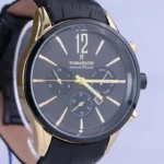 ساعت عقربه ای رومانسون مردانه چرم مشکی G 2076/2 - Image 2