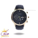 ساعت عقربه ای رومانسون مردانه چرم مشکی قاب طلایی G 2070/1