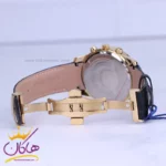 ساعت عقربه ای رومانسون مردانه بند چرم مشکی قاب طلایی G2072/2 - Image 3