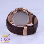 ساعت عقربه ای الگانس مردانه بند چرم قهوه ای قاب رزگلد G2075/1 - Image 2