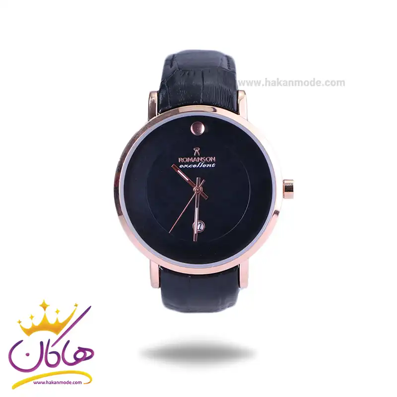 Romanson-watch-code-G-2090.61.webp ساعت عقربه ای رومانسون مردانه بند چرم قاب رزگلد G 2090/6 - Image 1