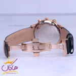 ساعت عقربه ای رومانسون مردانه بند چرم مشکی قاب رزگلد G2096/1 - Image 3