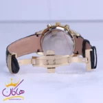 ساعت عقربه ای رومانسون مردانه بند چرم مشکی قاب طلایی G2098/1 - Image 2