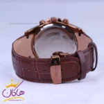 ساعت عقربه ای رومانسون مردانه بند چرم قهوه ای قاب رزگلد G2102/1 - Image 2