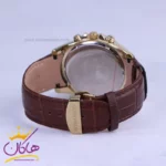 ساعت عقربه ای رومانسون مردانه بند چرم قهوه ای قاب طلایی G2102/2 - Image 2