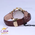 ساعت عقربه ای رومانسون زنانه بند چرم قهوه ای قاب طلایی L2101/2 - Image 3
