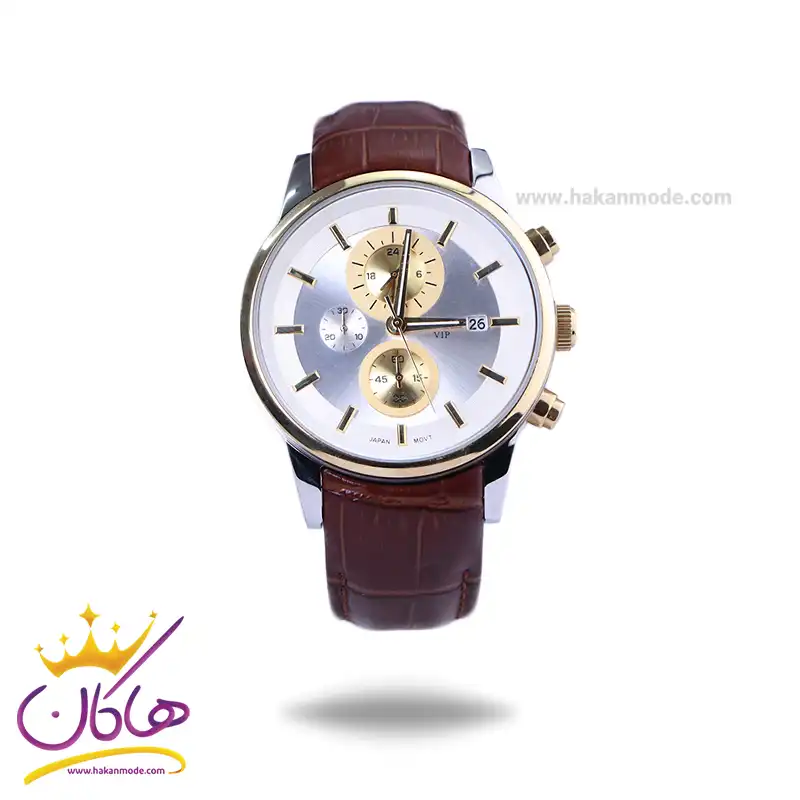 Seiko-VIP-watch-code-G-8117.51.webp ساعت مچی سیکو مردانه بند چرم قهوه ای کرنوگراف G8117/5 - Image 1