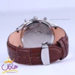 ساعت سیکو مردانه بند چرم قهوه ای قاب نقره ای کرنوگراف G9121/1 - Image 3