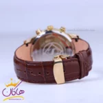 ساعت سیکو مردانه بند چرم قهوه ای قاب طلایی کرنوگراف G9231/1 - Image 3