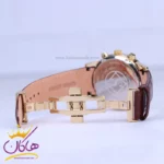 ساعت سیکو مردانه بند چرم قهوه ای قاب طلایی کرنوگراف G9231/1 - Image 2