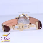 ساعت سیکو زنانه بند چرم قهوه ای قاب طلایی کرنوگراف L9231/2 - Image 2