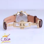 ساعت مچی سیکو زنانه بند چرم قاب طلایی کرنوگراف L9233/16 - Image 2
