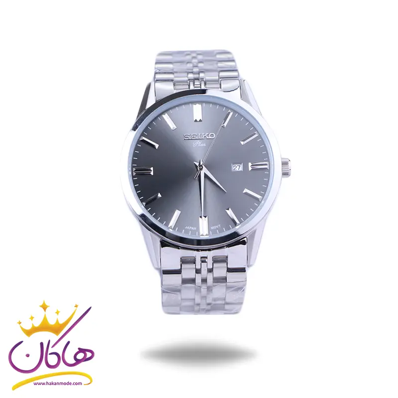 Seiko-plus-watch-code-G-31622.51.webp ساعت مچی سیکو مردانه فلزی نقره ای صفحه طوسی G31622/5 - Image 1