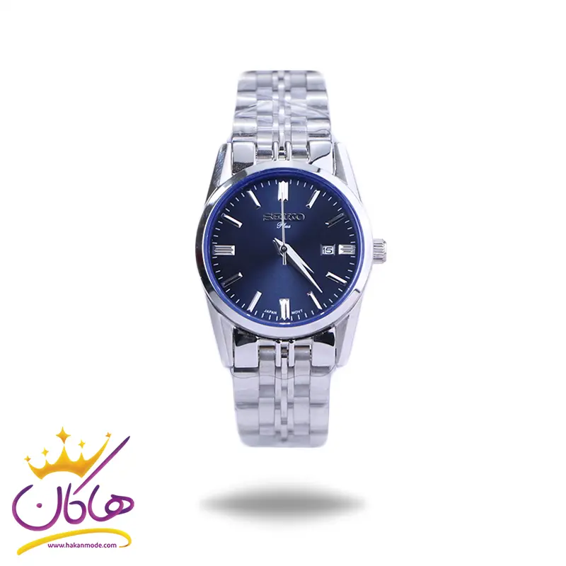 Seiko-plus-watch-code-L-31622.21.webp ساعت مچی سیکو زنانه فلزی نقره ای صفحه آبی L31622/2 - Image 1