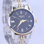 ساعت سیکو زنانه فلزی نقره ای طلایی صفحه آبی L31622/8 - Image 2