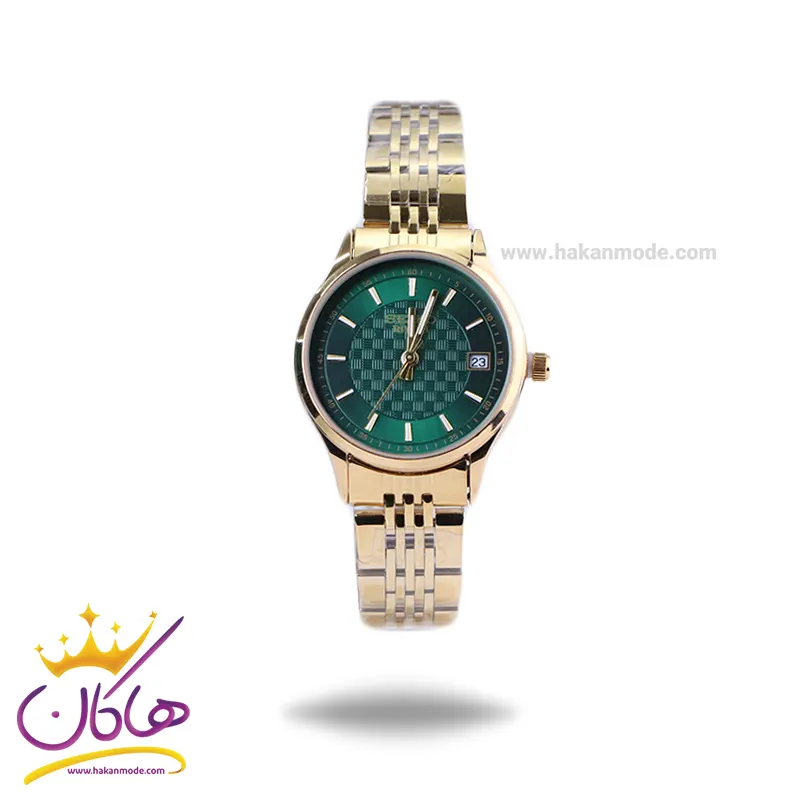 Seiko-rivoli-watch-code-GN059.11.webp ساعت مچی سیکو زنانه فلزی طلایی صفحه سبز GN 059/1 - Image 1