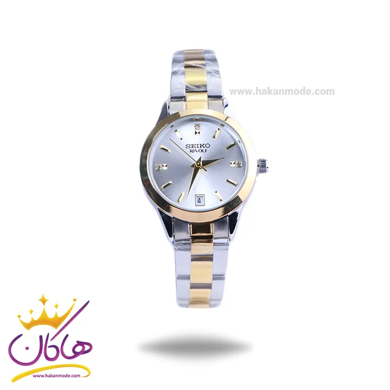 Seiko-rivoli-watch-code-GN059.151.webp ساعت مچی زنانه سیکو فلزی نقره ای طلایی GN 059/15 - Image 1