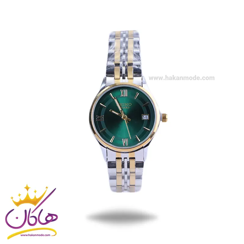 Seiko-rivoli-watch-code-GN059.301.webp ساعت عقربه ای سیکو زنانه فلزی صفحه سبز GN 059/30 - Image 1