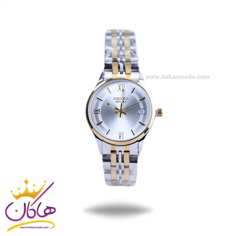 Seiko-rivoli-watch-code-GN059.311.webp ساعت عقربه ای سیکو زنانه فلزی نقره ای طلایی GN 059/31 - Image 1