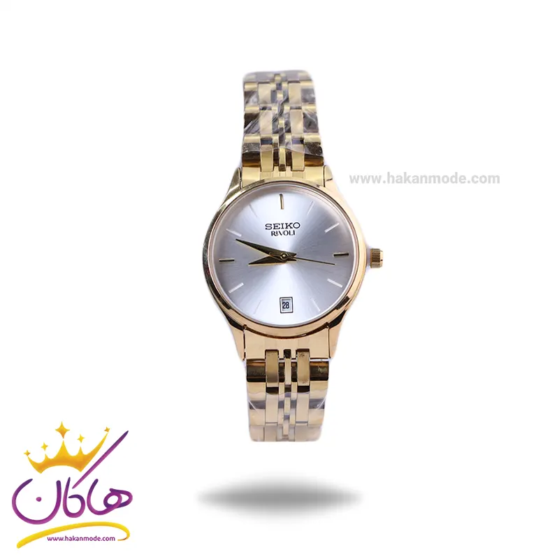 Seiko-rivoli-watch-code-GN059.411.webp ساعت مچی سیکو زنانه فلزی طلایی صفحه سفید GN 059/41 - Image 1