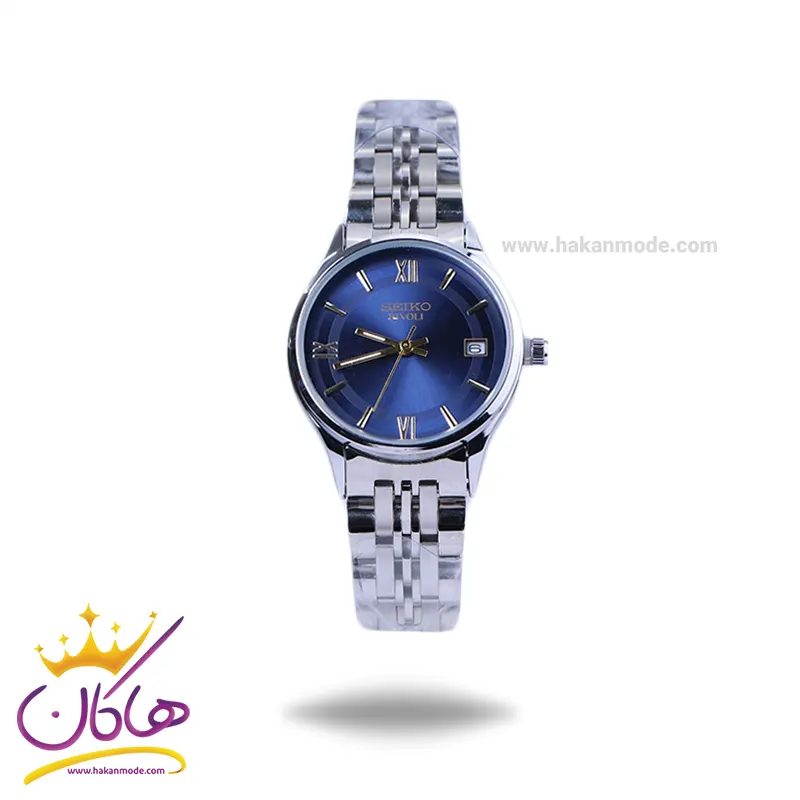 Seiko-rivoli-watch-code-GN059.651.webp ساعت مچی سیکو زنانه فلزی نقره ای صفحه آبی GN 059/65 - Image 1
