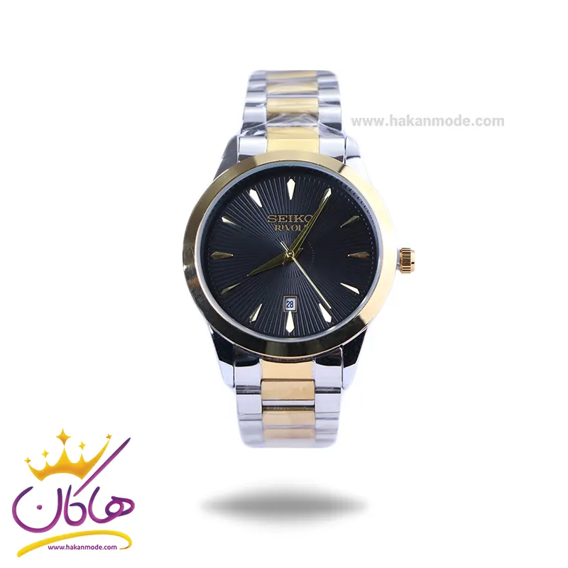 Seiko-rivoli-watch-code-OS9.181.webp ساعت مچی عقربه ای سیکو مردانه فلزی صفحه مشکی OS 9/18 - Image 1