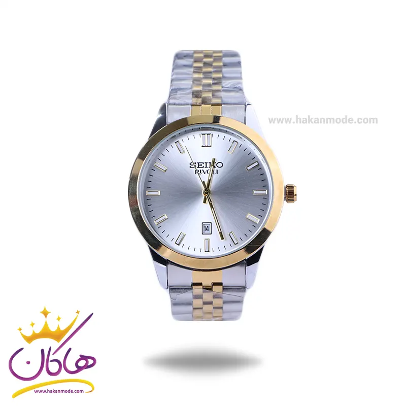 Seiko-rivoli-watch-code-OS9.331.webp ساعت عقربه ای سیکو فلزی نقره ای طلایی مردانه OS 9/33 - Image 1