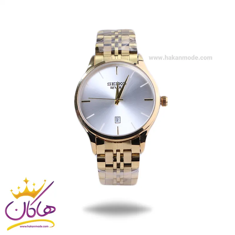 Seiko-rivoli-watch-code-OS9.401.webp ساعت مچی فلزی سیکو طلایی صفحه سفید مردانه OS 9/40 - Image 1