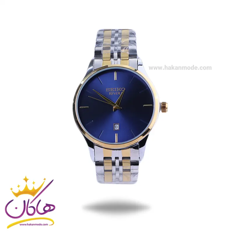 Seiko-rivoli-watch-code-OS9.411.webp ساعت عقربه ای سیکو فلزی صفحه سرمه ای مردانه OS 9/41 - Image 1
