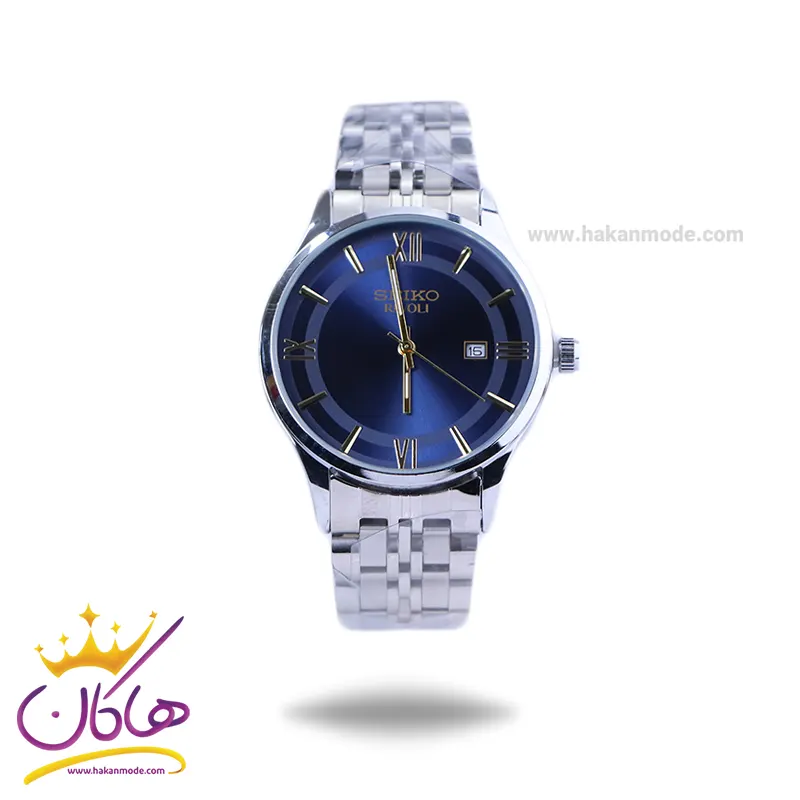 Seiko-rivoli-watch-code-OS9.641.webp ساعت مچی سیکو مردانه فلزی نقره ای صفحه آبی OS 9/64 - Image 1