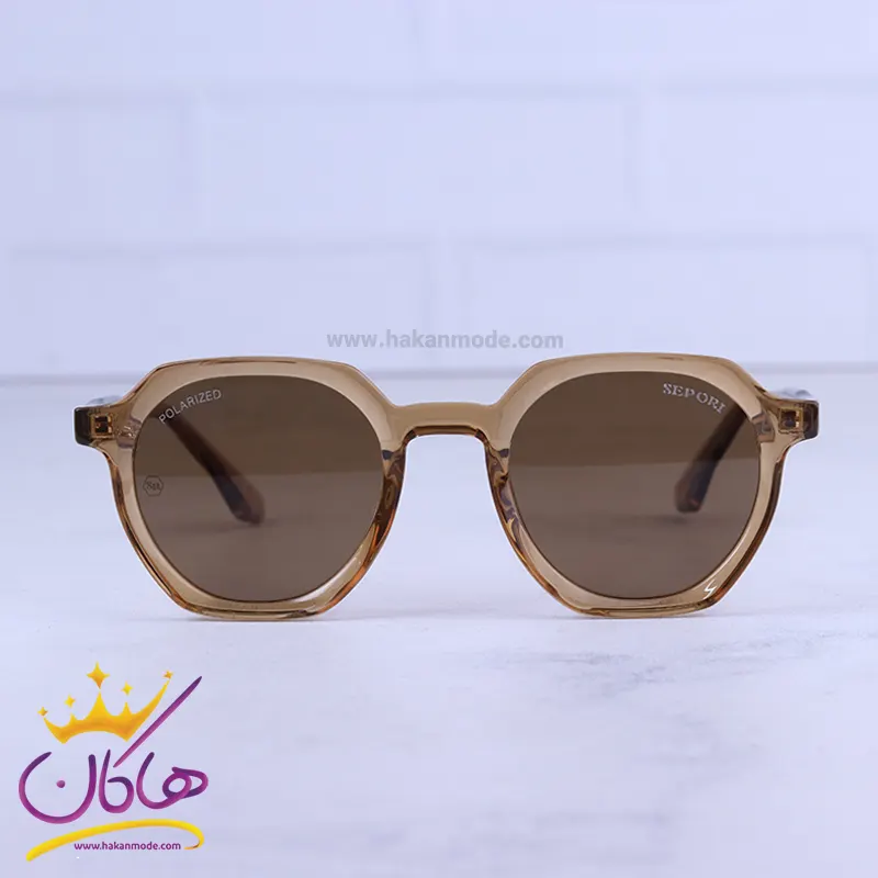 Sepori-sunglasses-code-58995.51.webp عینک آفتابی سپوری زنانه فریم چندضلعی قهوه ای 58995/5 - Image 1