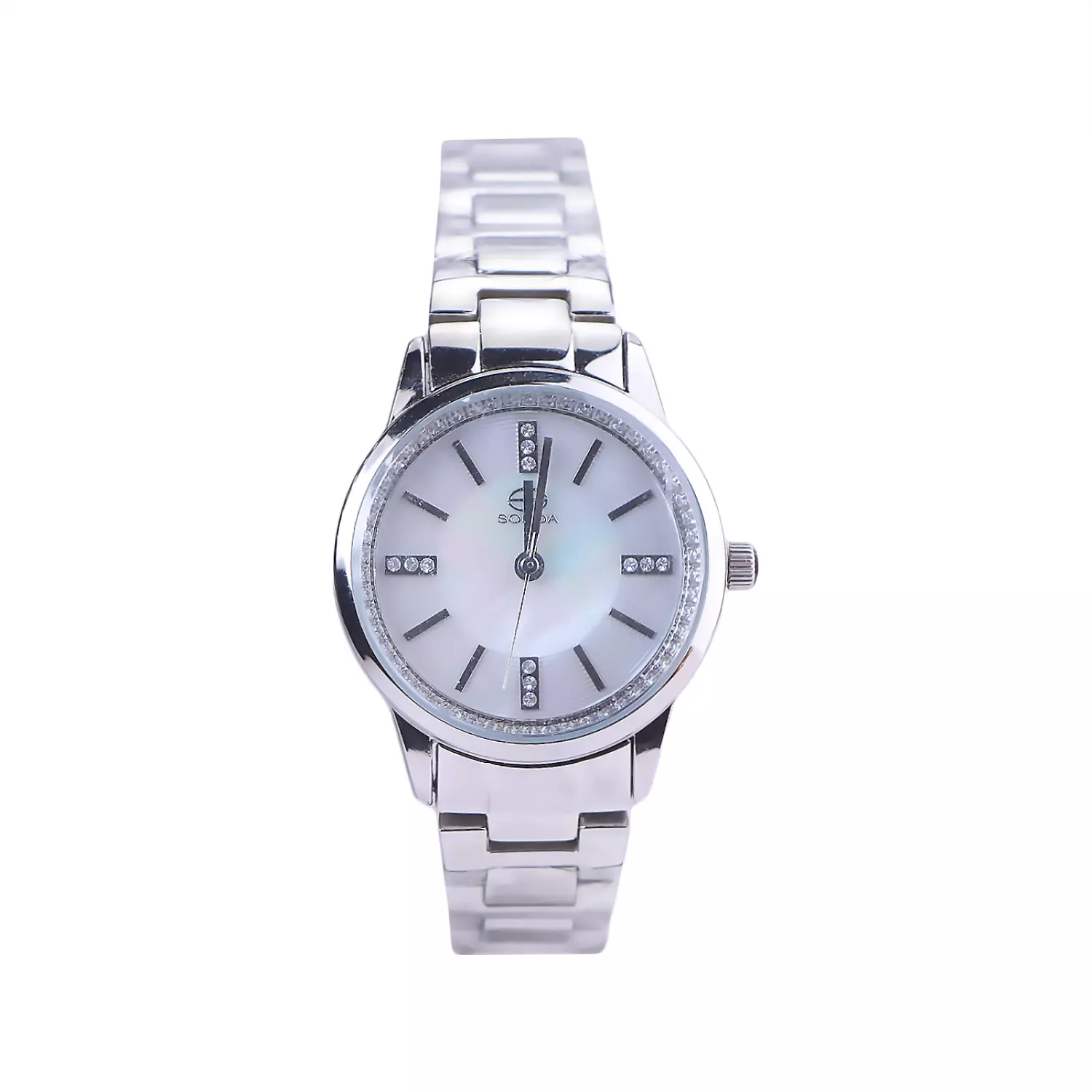 Solida-Watch-Code-S-41341-1.webp ساعت مچی سولیدا زنانه فلزی نقره ای صفحه صدفی 4134/1 - Image 1