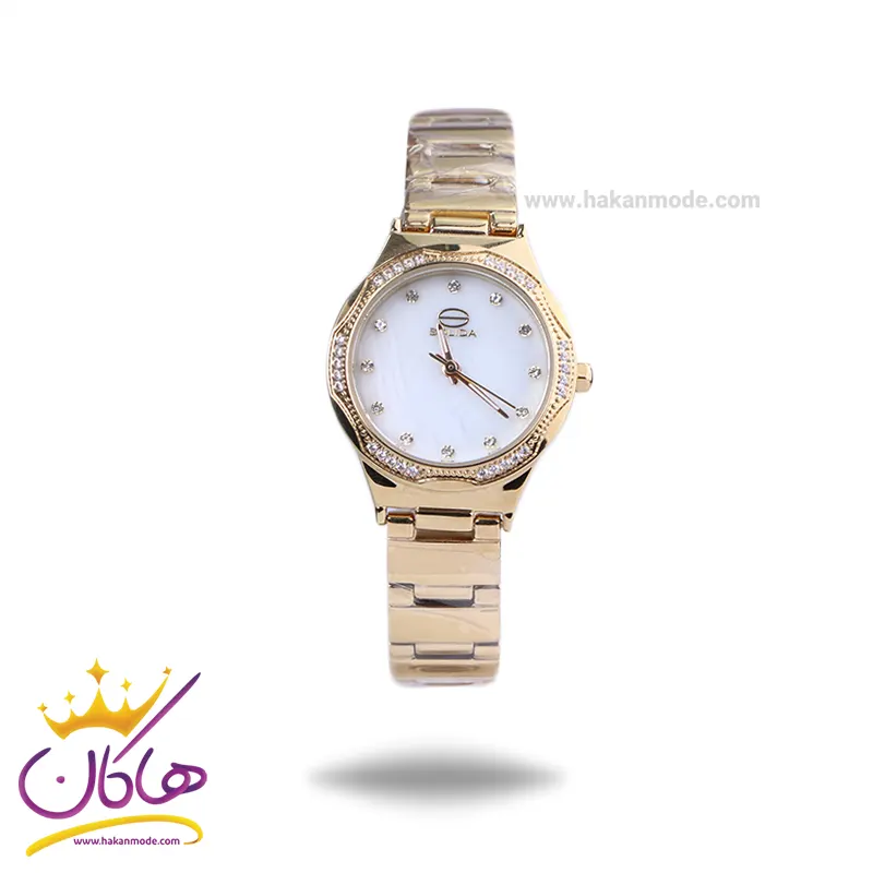 Solida-watch-code-5119.61.webp ساعت مچی سولیدا زنانه فلزی طلایی قاب نگین دار 5119/6 - Image 1