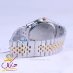 ساعت عقربه ای سولیدا ست بند استیل نقره ای طلایی صفحه سفید 2136 - Image 7