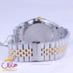 ساعت ست عقربه ای سولیدا استیل نقره ای طلایی صفحه مشکی 2136 - Image 7