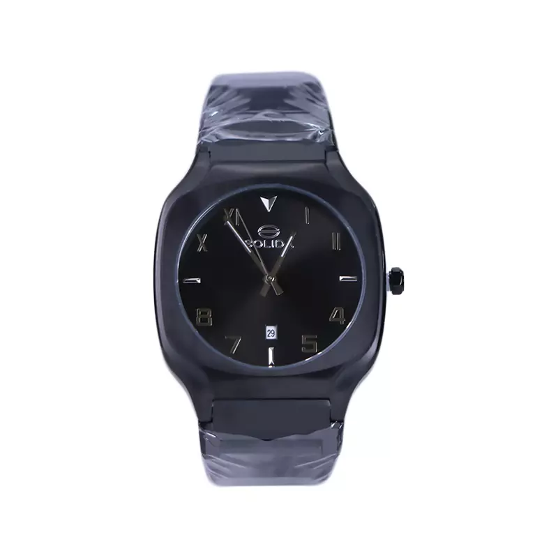 Solida-watch-code-G-6123.111.webp ساعت مچی سولیدا مردانه فلزی قاب مربع مشکی G 6123/11 - Image 1
