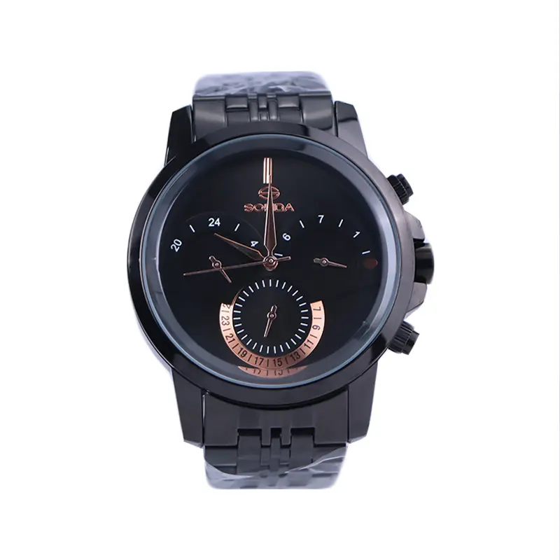 Solida-watch-code-L-2142.131.webp ساعت مچی سولیدا مردانه فلزی مشکی فول دیت G 2142/13 - Image 1