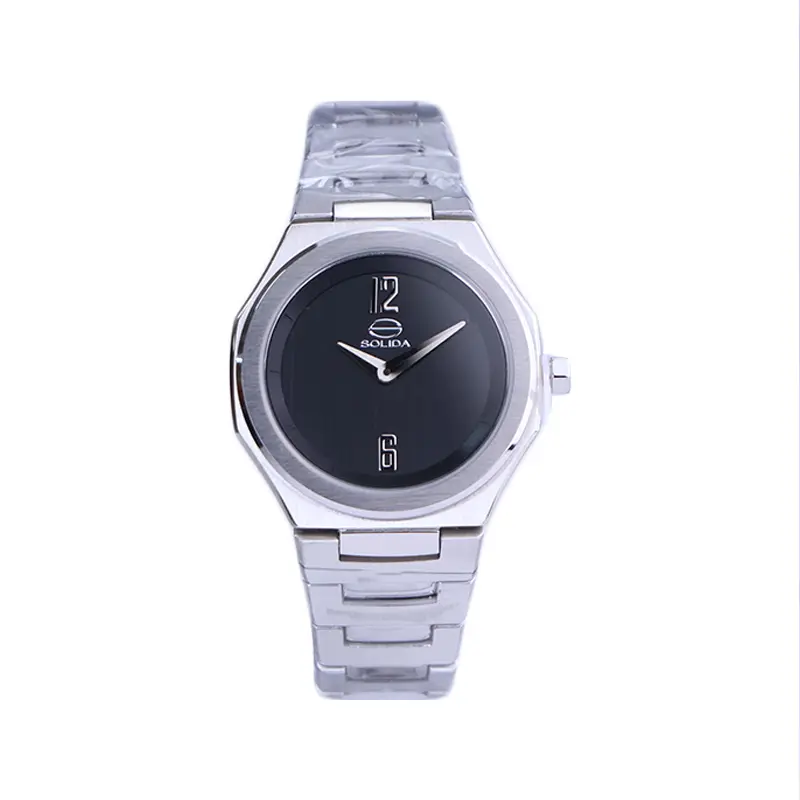 Solida-watch-code-L-5127.51.webp ساعت مچی سولیدا زنانه فلزی نقره ای صفحه مشکی L 5127/5 - Image 1