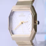ساعت مچی سولیدا زنانه فلزی قاب چندضلعی طلایی L 6122/9 - Image 2
